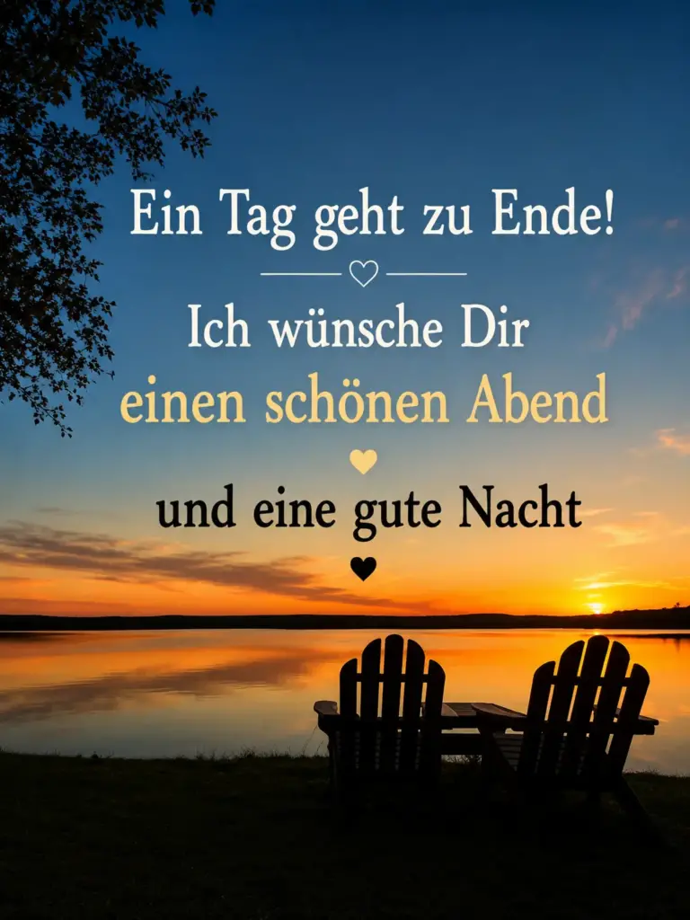 Ein Tag geht zu Ende Schönen Abend Bilder am See