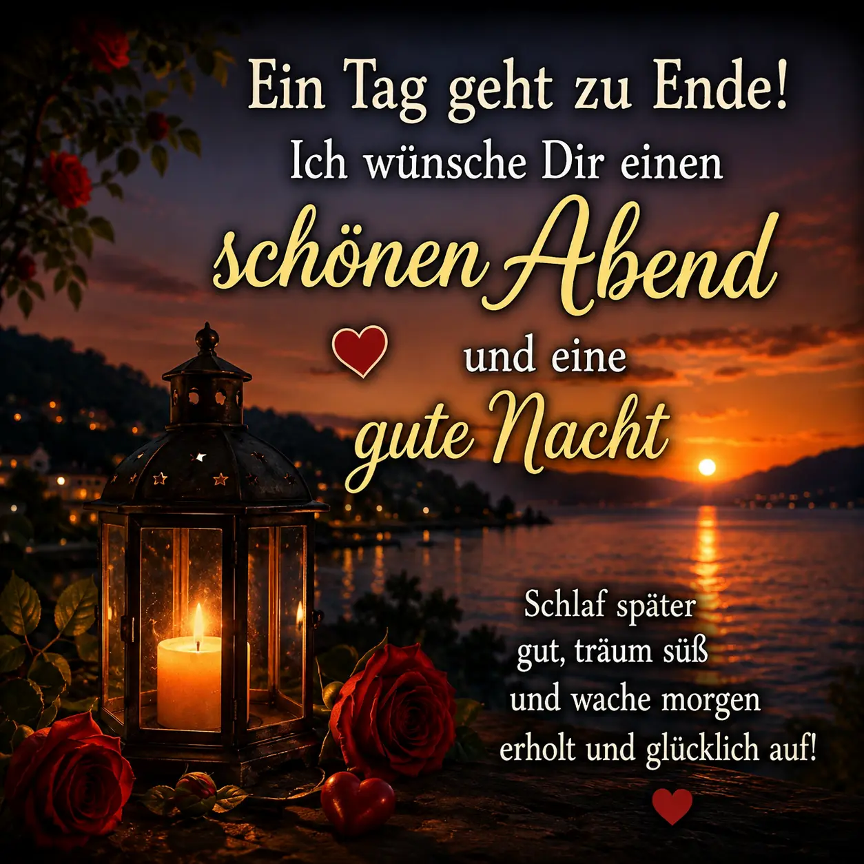 Ein Tag geht zu Ende Schönen Abend und Gute Nacht Bilder