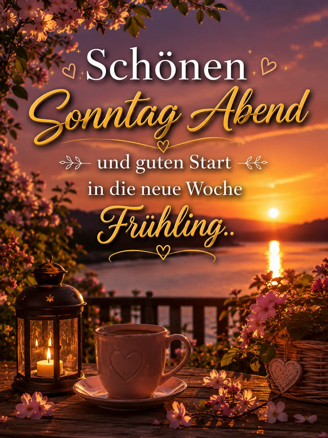 Frühling Schönen Sonntag Abend und guten Start in die neue Woche