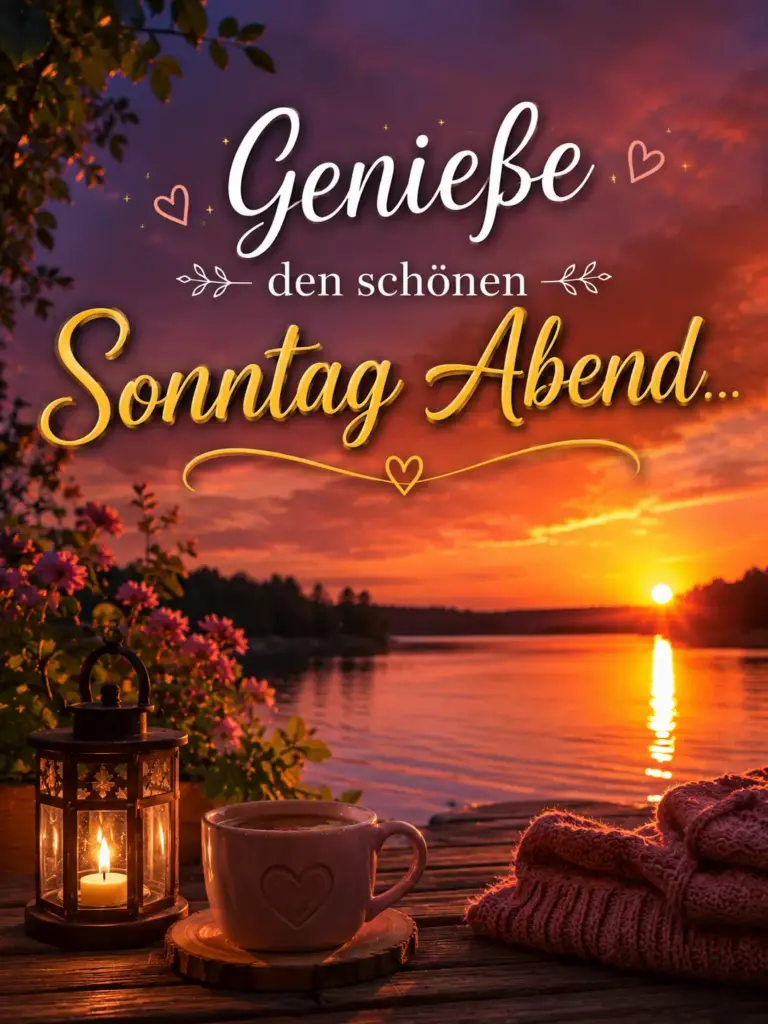 Genieße den schönen Sonntag Abend Bilder für WhatsApp