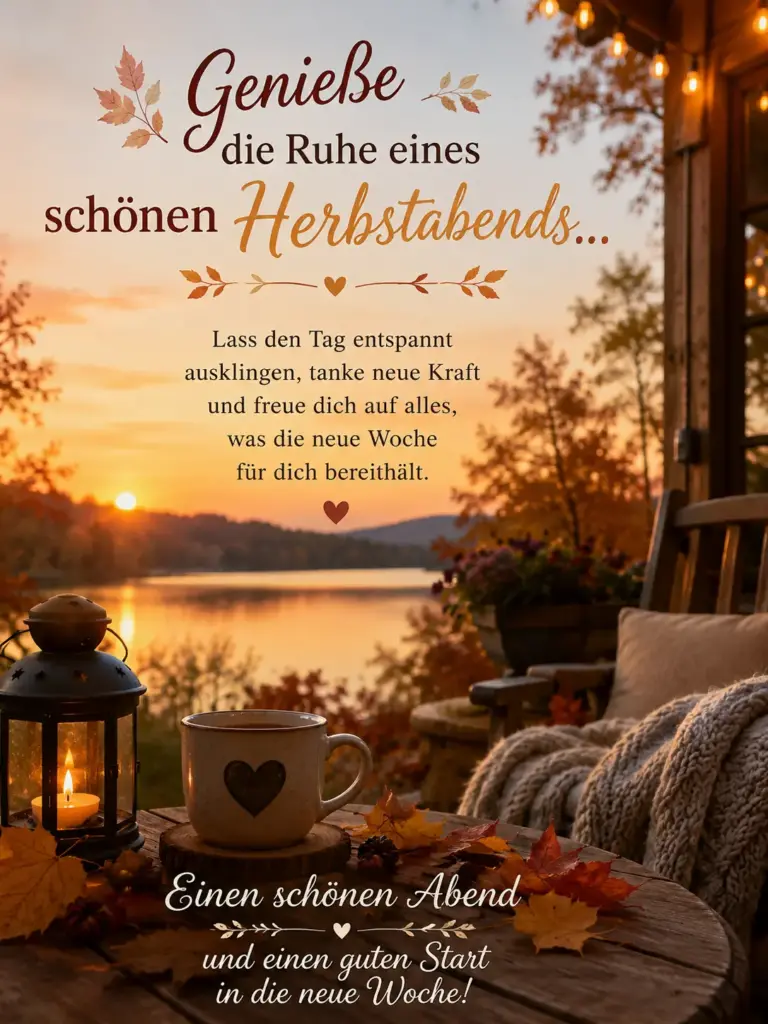 Genieße die Ruhe eines schönen Herbstabends Bilder