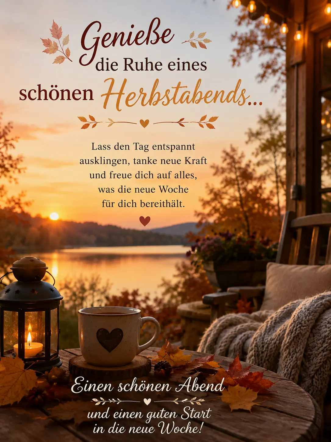 Genieße die Ruhe eines schönen Herbstabends Bilder