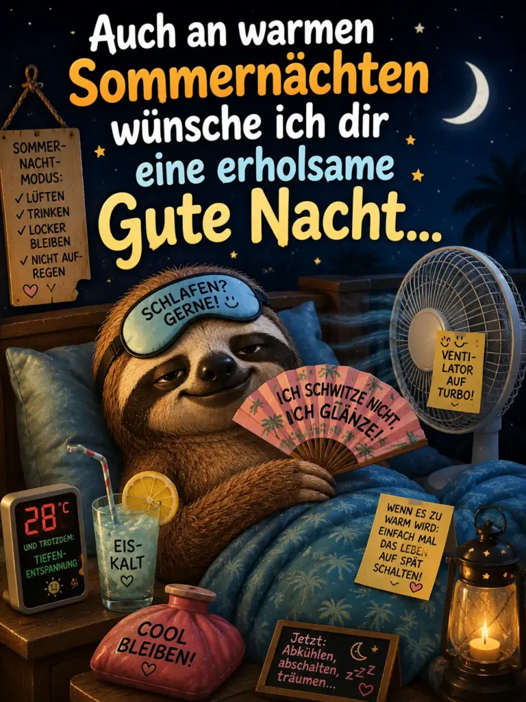 Gute Nacht Hitze – Erholsame Grüße für warme Sommernächte