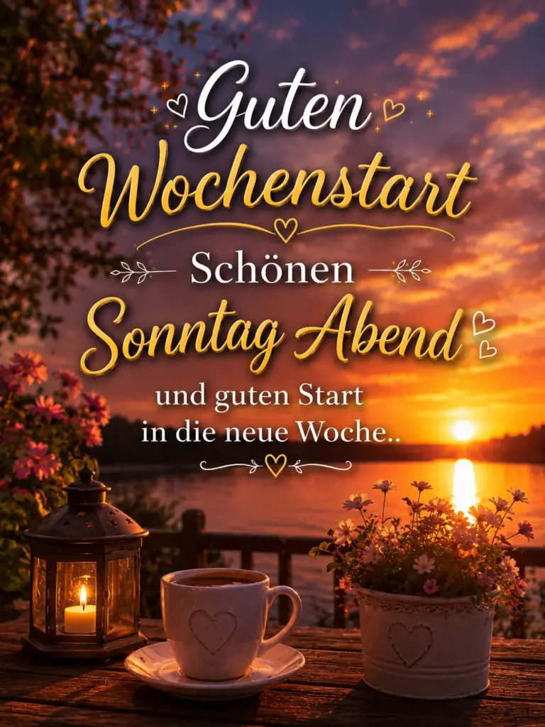 Guten Wochenstart und Schönen Sonntag Abend Bilder