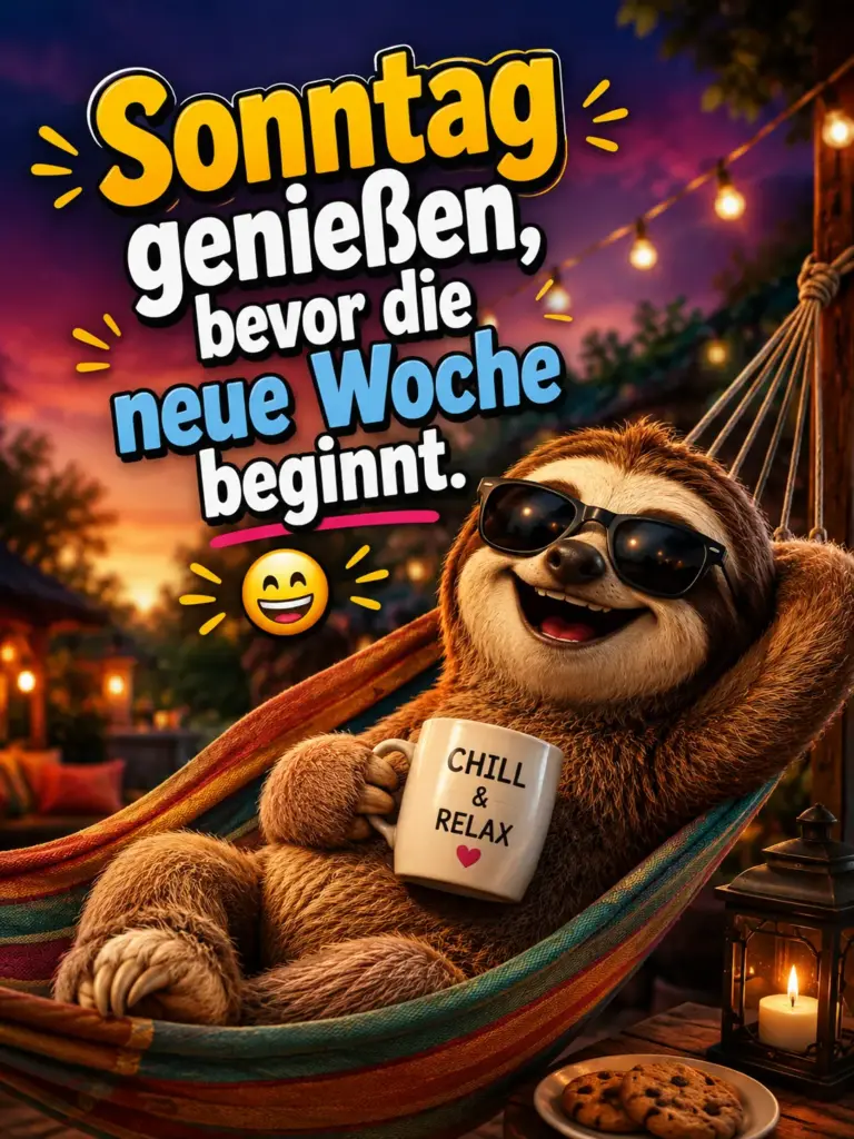 Lustige Sonntag genießen bevor die neue Woche beginnt Bilder