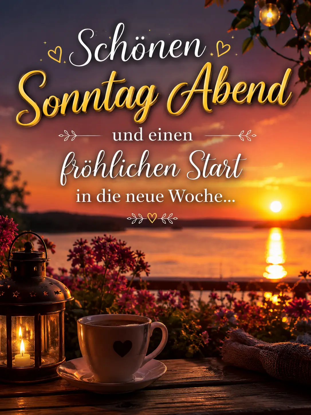 Schönen Sonntag Abend und einen fröhlichen Start in die neue Woche