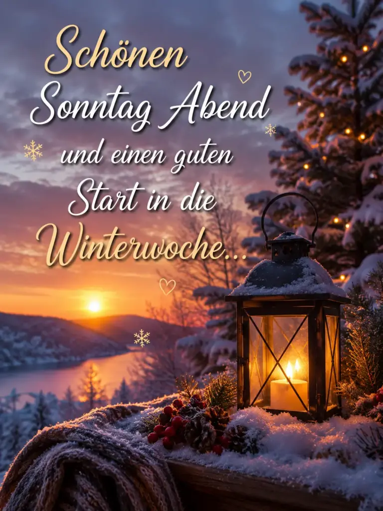 Schönen Sonntag Abend und guten Start in die Winterwoche