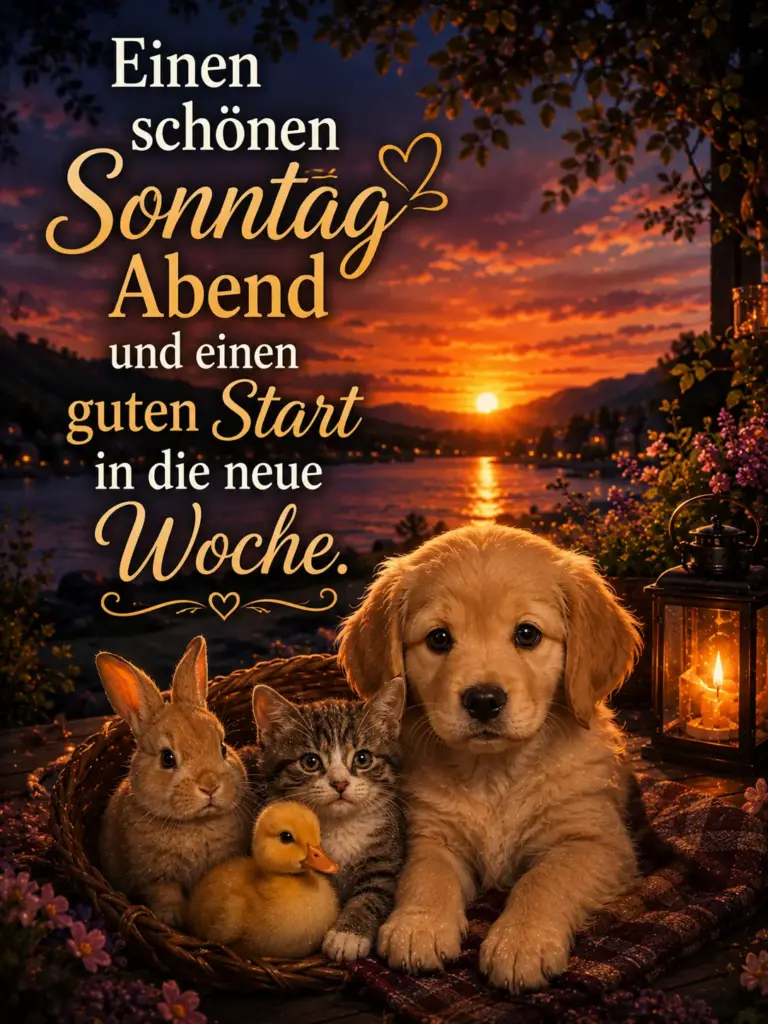 Schönen Sonntag Abend und guten Start in die neue Woche Tiere