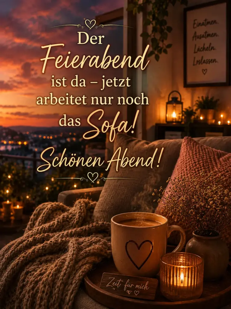 Schönen entspannten Abend Bilder lustig – Der Feierabend ist da Sprüche