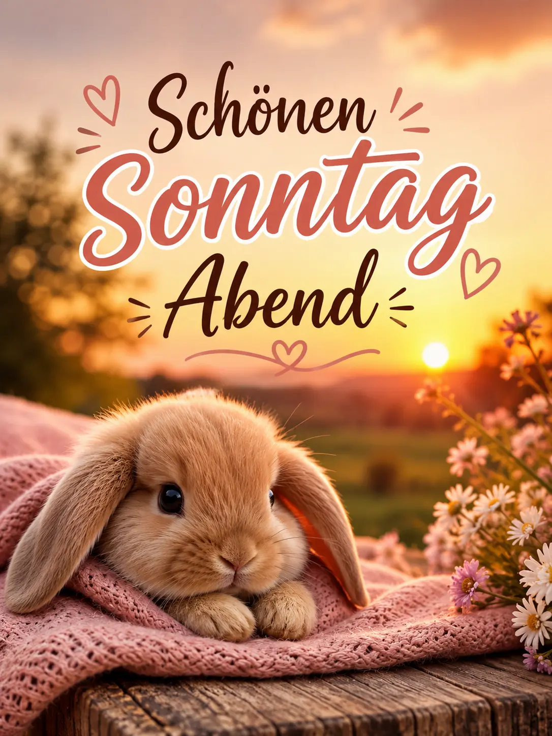 Süße Schönen Sonntag Abend Bilder mit Hasen