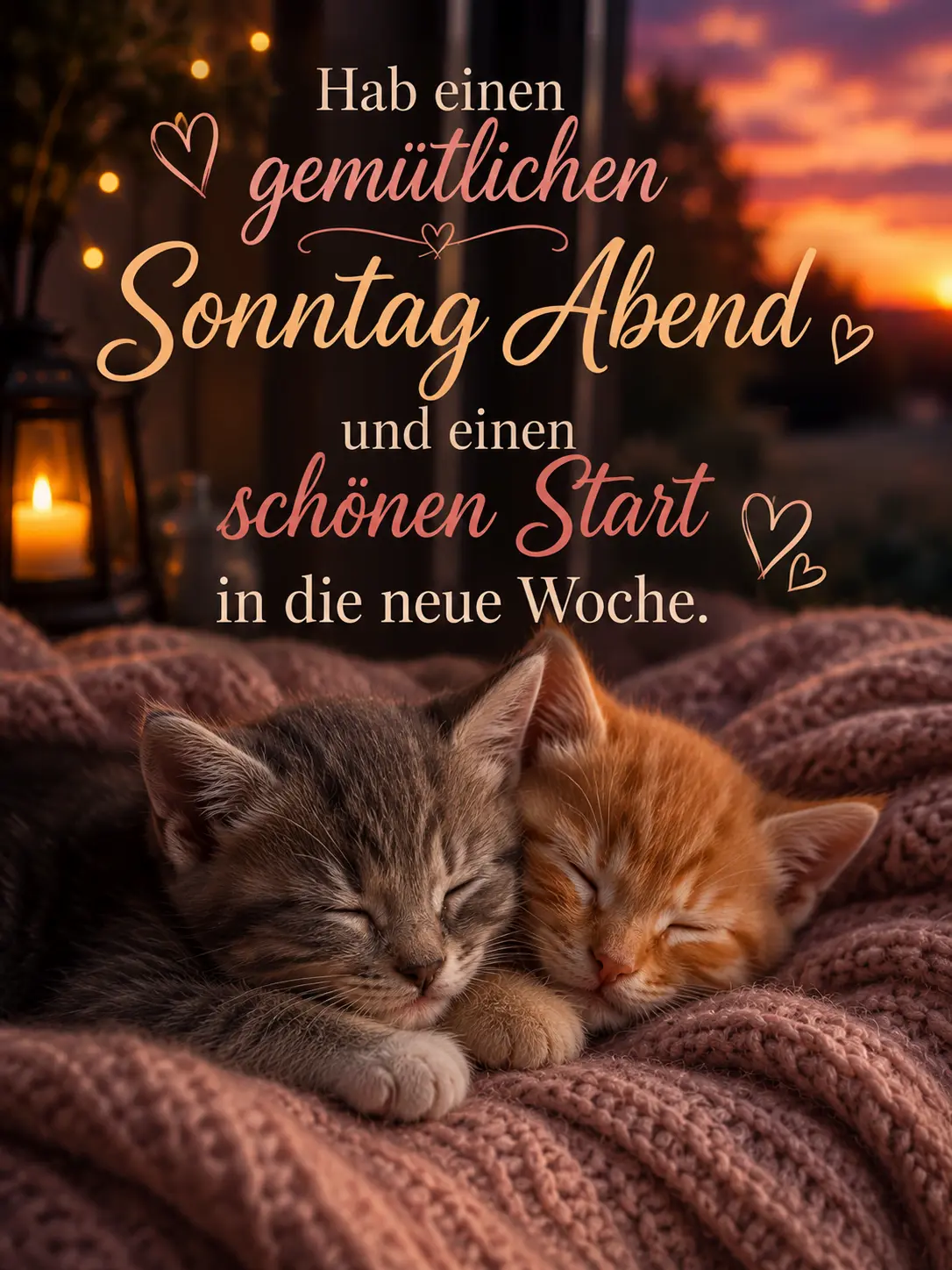 Süße Schönen Sonntagabend Bilder mit Katzen für Wochenstart