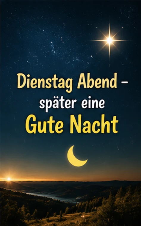 Dienstag Abend & Gute Nacht Grüße mit Sternenhimmel