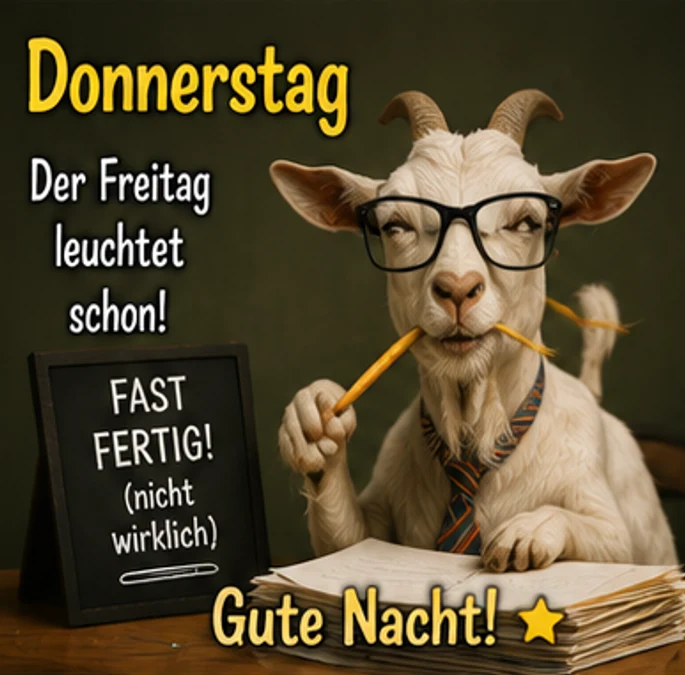 Donnerstag Der Freitag leuchtet schon Gute Nacht Bilder Neu