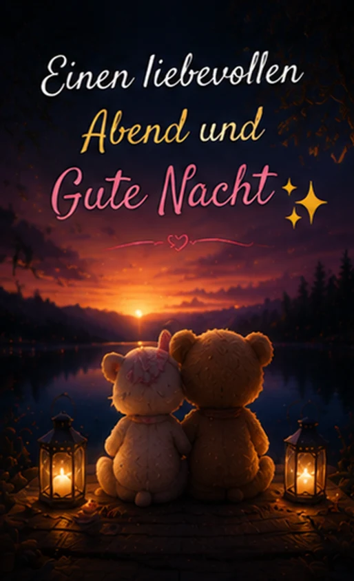 Einen liebevollen Abend und Gute Nacht Bilder mit Teddybären