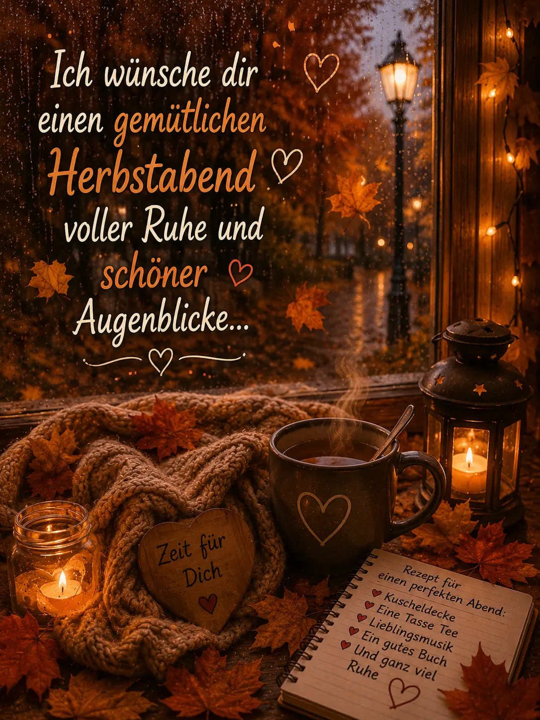 Gemütlichen Abend Bilder Herbst – Gemütlicher Herbstabend voller Ruhe und Tee