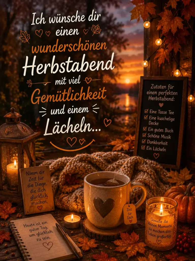 Gemütlichen Abend Bilder Herbst – Wunderschöner Herbstabend mit Gemütlichkeit