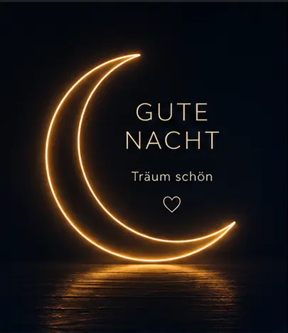 Gute Nacht Bilder Modern Elegantes Neon-Mond Design