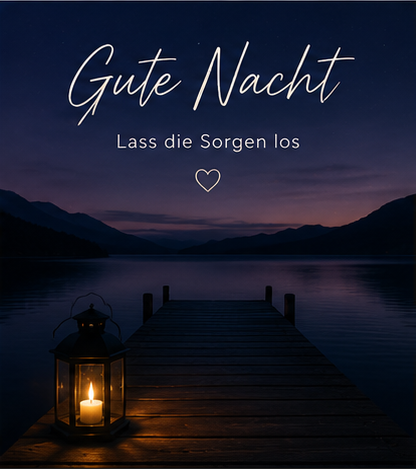 Gute Nacht Bilder Modern und ein ruhiger Steg am See im Abendlicht