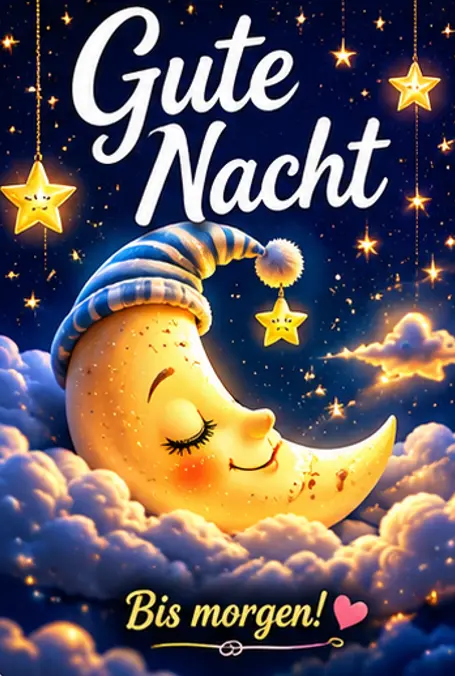Gute Nacht Bilder Neu und eine schlafende Mondsichel in den Wolken