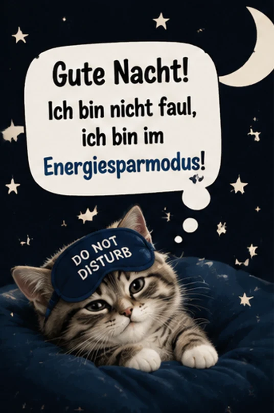 Gute Nacht Ich bin nicht faul ich bin im Energiesparmodus Sprüche Bilder