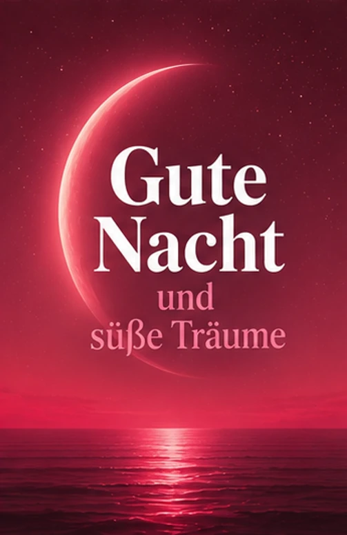 Gute Nacht Schlaf Gut Bilder kostenlos mit rotem Mond