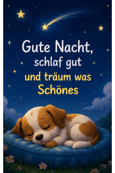 Gute Nacht Schlaf Gut Und Traeum Was Schoenes Hund