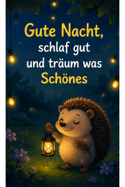 Gute Nacht Schlaf Gut Und Traeum Was Schoenes Igel