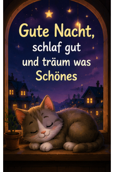 Gute Nacht Schlaf Gut Und Traeum Was Schoenes Katze