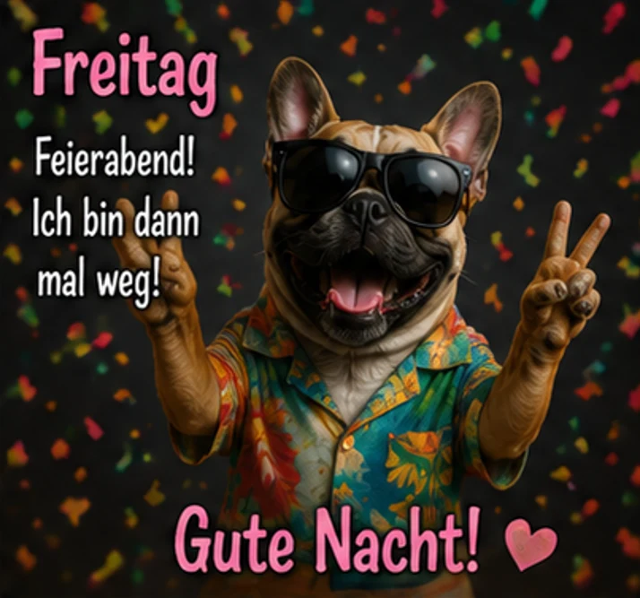 Heiterer Übergang in die verdiente Freizeit zum Wochenstart.