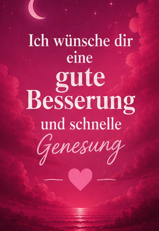 Ich wünsche dir eine gute Besserung und schnelle Genesung