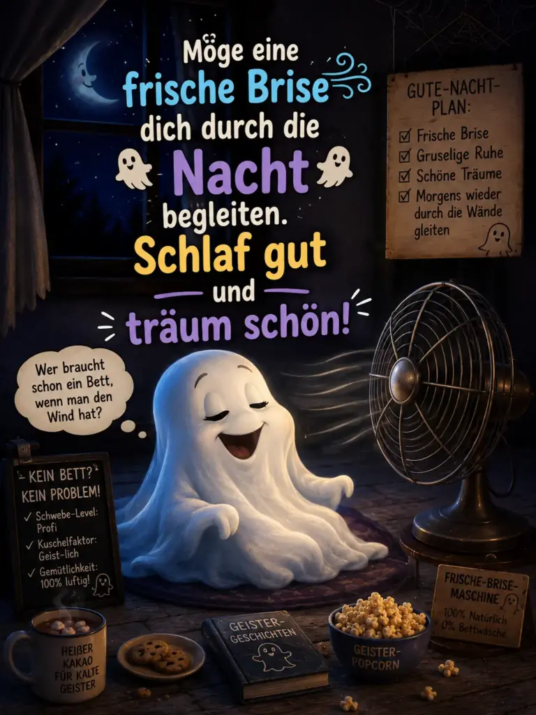 Kühle Gute Nacht Bilder – Süßer Geist mit frischer Brise im Sommer