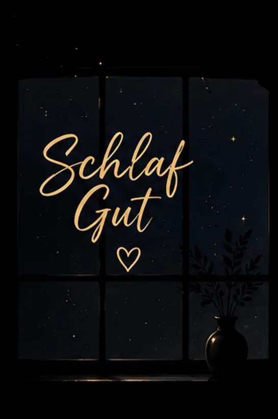 Schlaf Gut Bilder mit Fenstersilhouette ve Vase