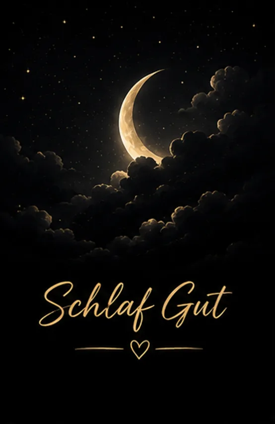 Schlaf Gut Bilder mit Mond und Wolken