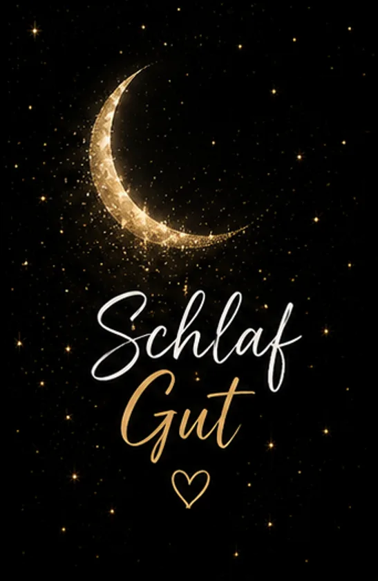 Schlaf Gut Bilder mit goldener Mondsichel