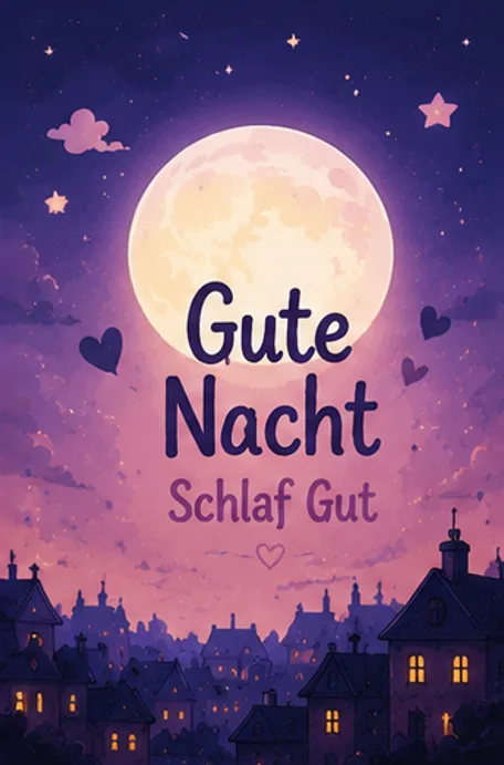Schlaf Gut Bilder mit großem Vollmond