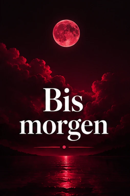 Schlaf Gute Nacht Bilder für WhatsApp kostenlos mit rotem Vollmond