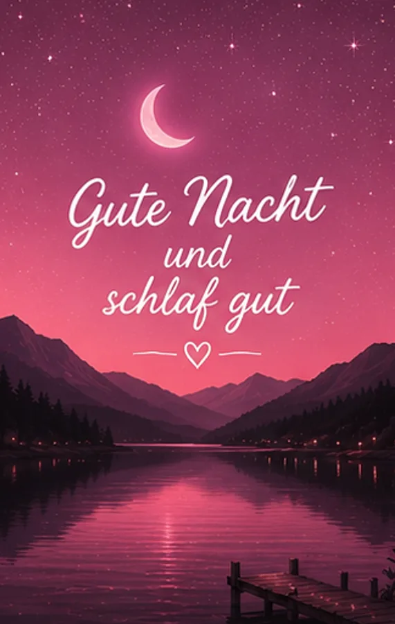 Schlaf Gute Nacht Bilder mit Bergsee