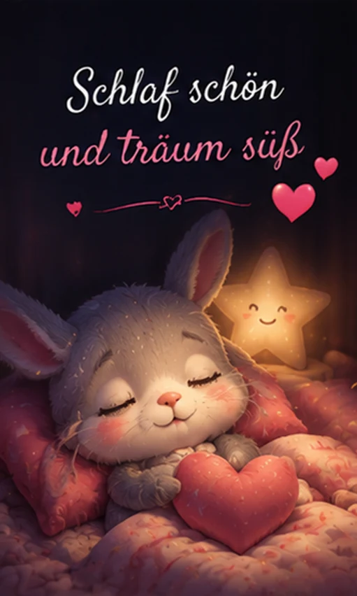 Schlaf schön und träum süß Bilder mit kleinem Hasen