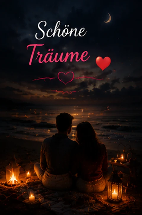 Schöne Träume Bilder mit Paar am Strand