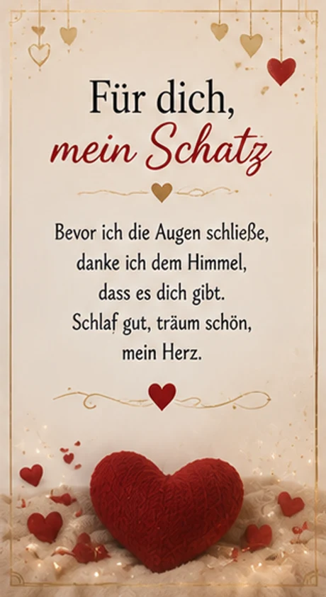 Für dich mein Schatz Gute Nacht Sprüche