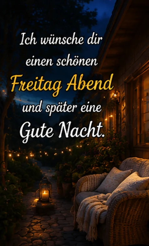 Gemütliche Grüße zum Freitagabend auf der Veranda