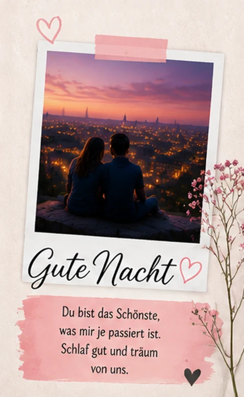 Gute Nacht Bilder im Polaroid Look