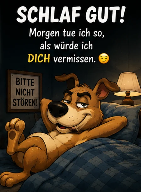 Gute Nacht Bilder lustig Hund