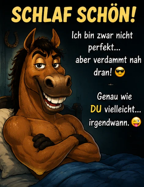 Gute Nacht Bilder lustig Pferd