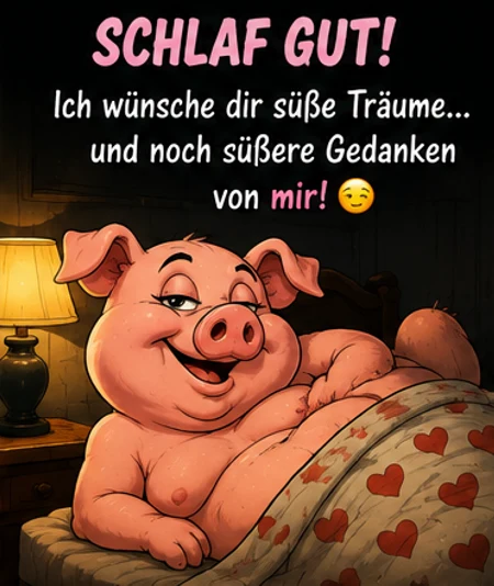 Gute Nacht Bilder lustig Schwein