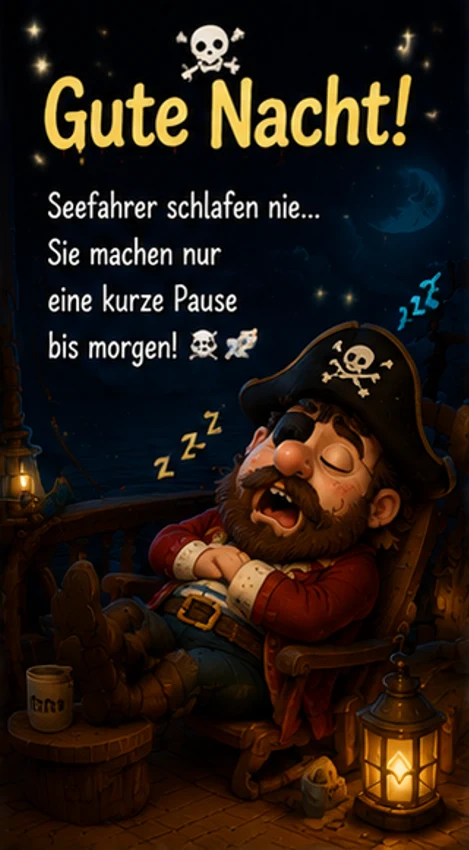 Gute Nacht Gedicht Lustig für Seefahrer