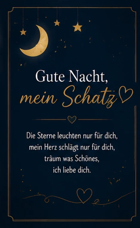 Gute Nacht Gedicht Romantik Grußkarte