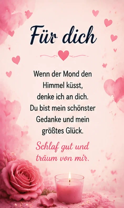 Gute Nacht Gedicht für dich
