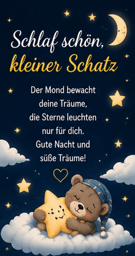 Gute Nacht Gedicht für kleiner Schatz