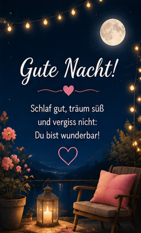 Gute Nacht Gedicht mit Vollmond
